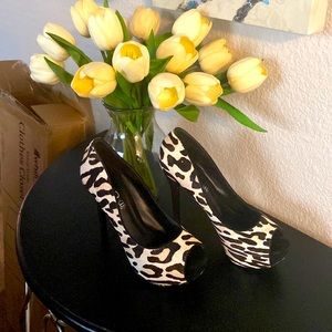 Aldo Platform Zebra Print Heels